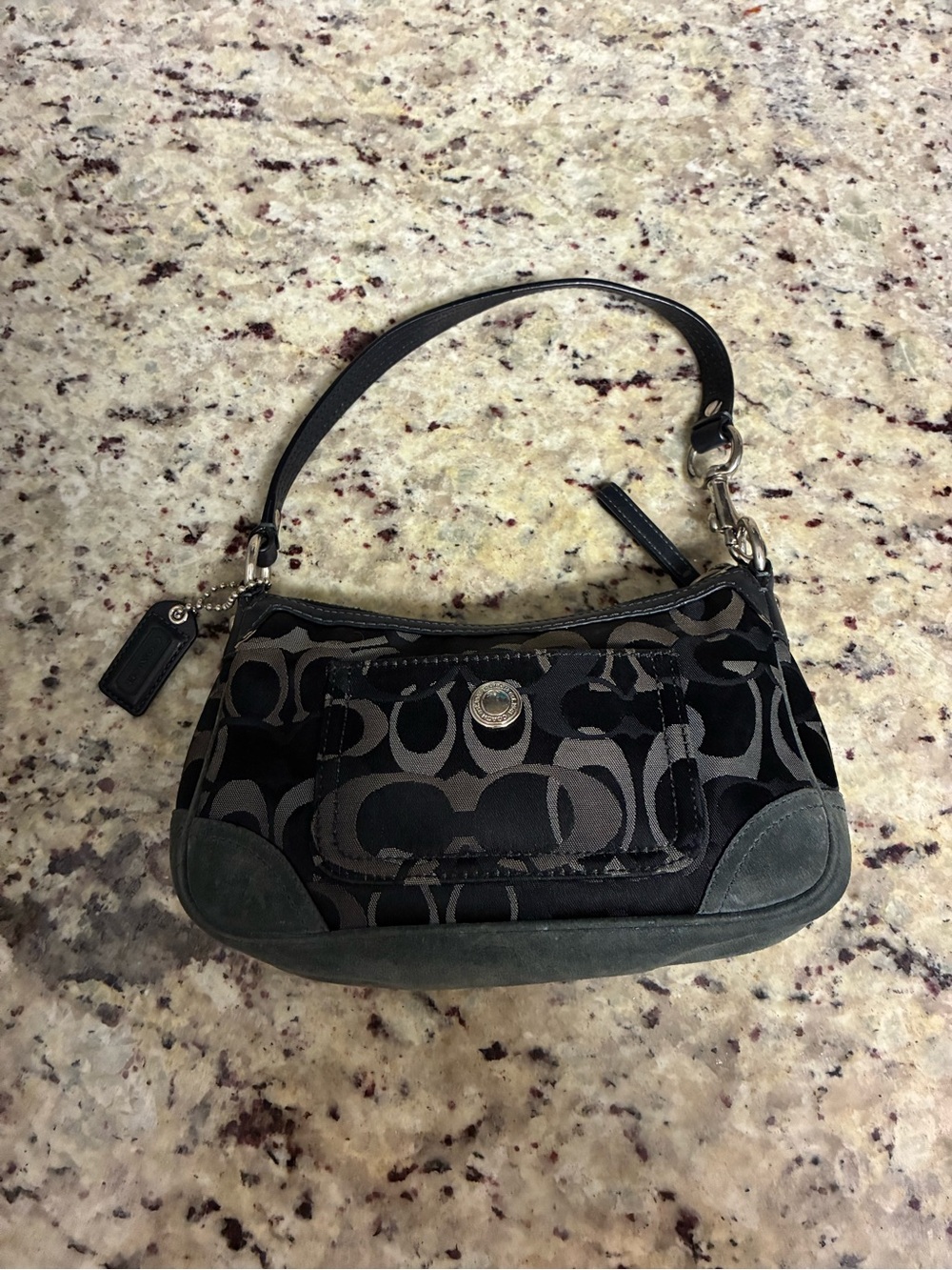 Coach Vintage Y2K Black Signature Jacquard Shoulder Bag